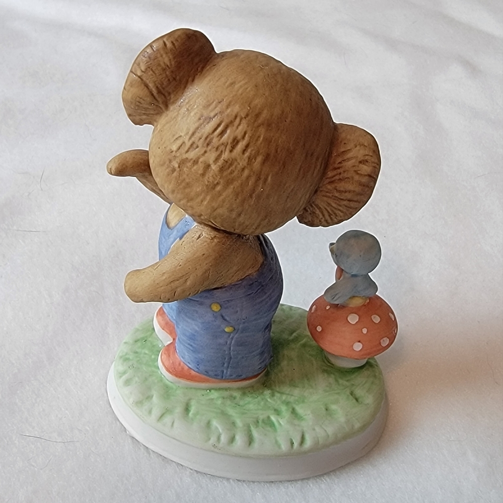 VINTAGE Lefton China Porcelain Koala with bluebird - Picture 5 of 9